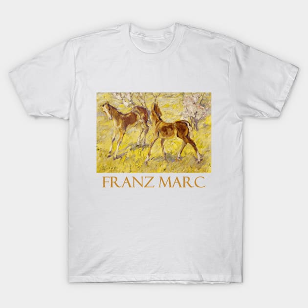 Foals at Pasture by Franz Marc T-Shirt by Naves